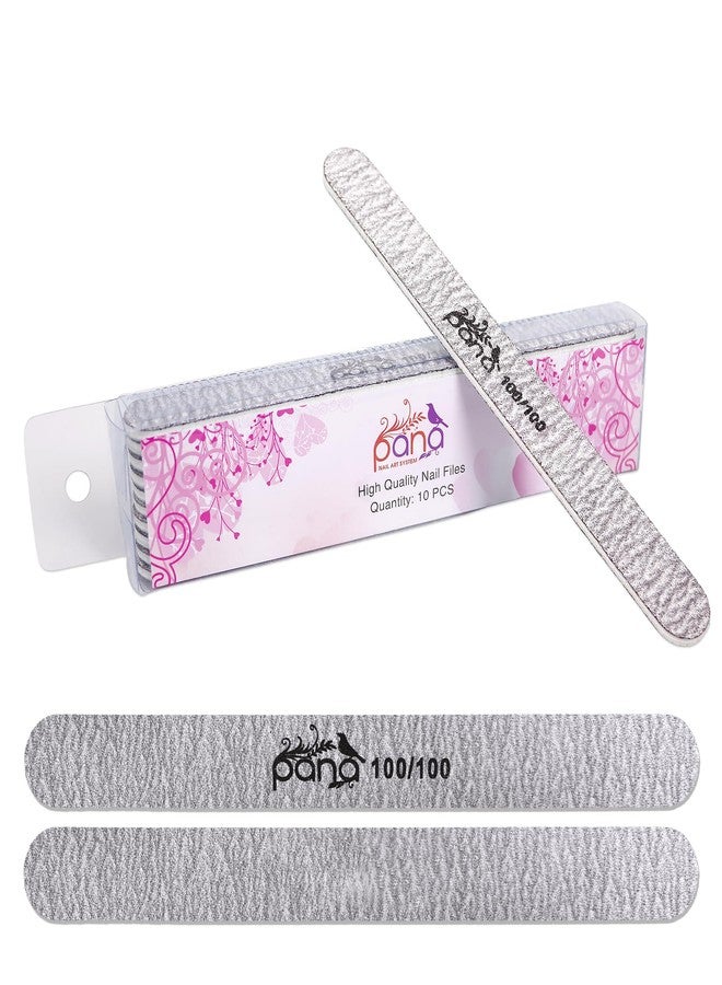 Pana (Grit: 100 x 100, Pack of 10 Pieces) USA Professional Emery Board Zebra Nail Files - Image 1