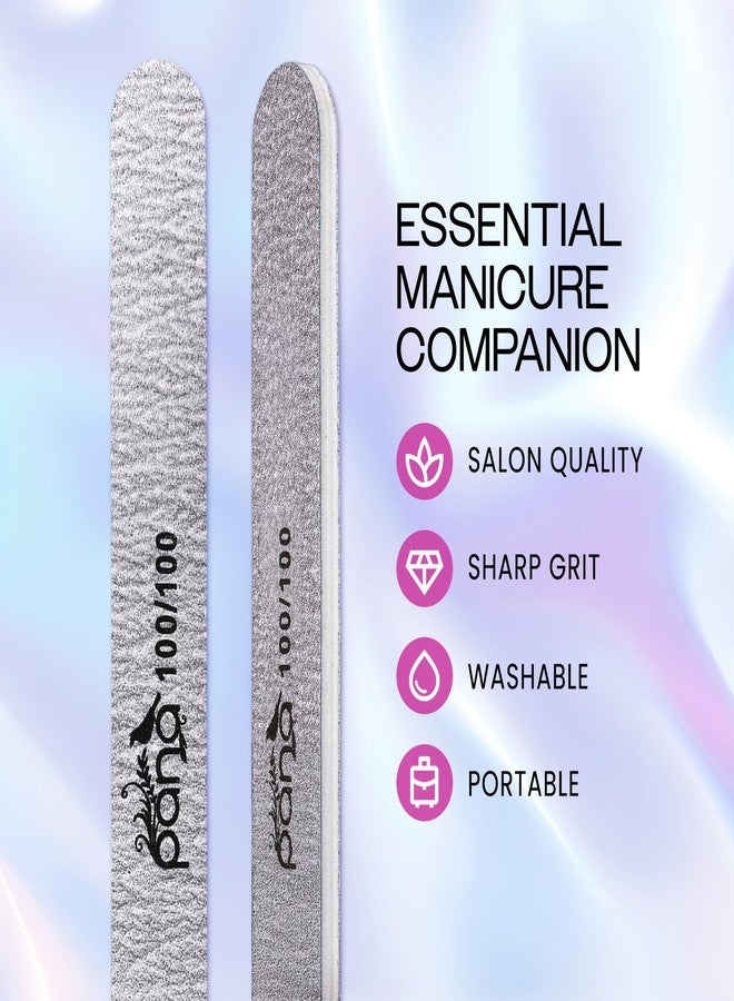 Pana (Grit: 100 x 100, Pack of 10 Pieces) USA Professional Emery Board Zebra Nail Files - Image 2