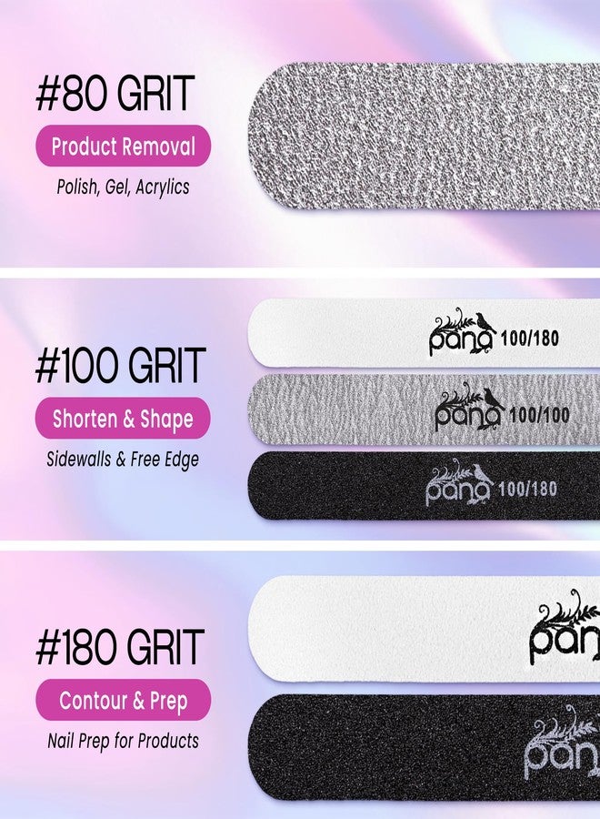 Pana (Grit: 100 x 100, Pack of 10 Pieces) USA Professional Emery Board Zebra Nail Files - Image 4