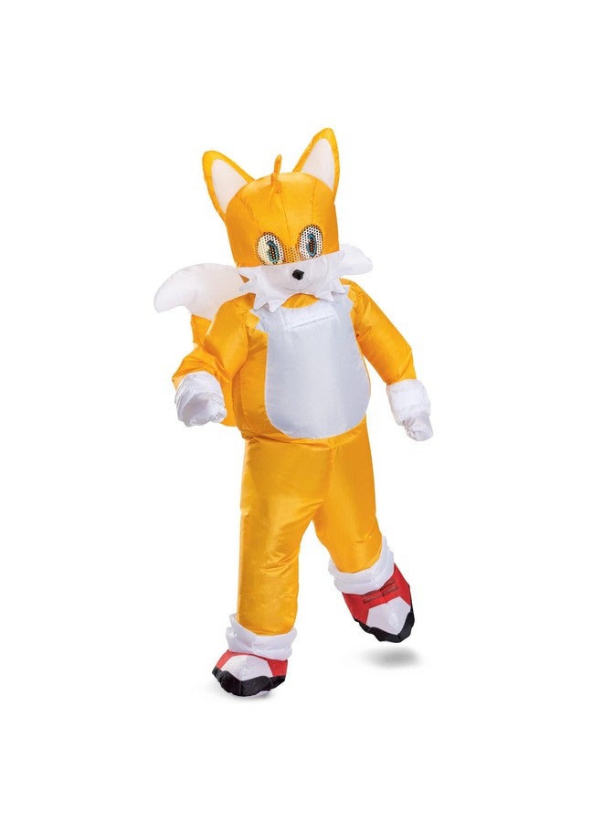 Disguise Sonic Tails Inlatable Kids Costume, Official Sonic Move 3 Inflating Costume with Fan, One Size Child - Image 1