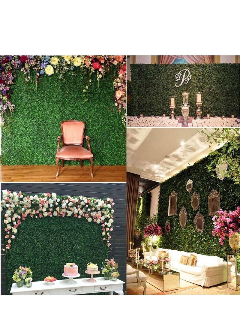 LINGWEI Artificial Faux Hedges Panels Artificial Wall Plants Eucalyptus Leaf Plastic Turf For Home Outdoor Garden Villa Wall Decoration 3pcs  - Image 2