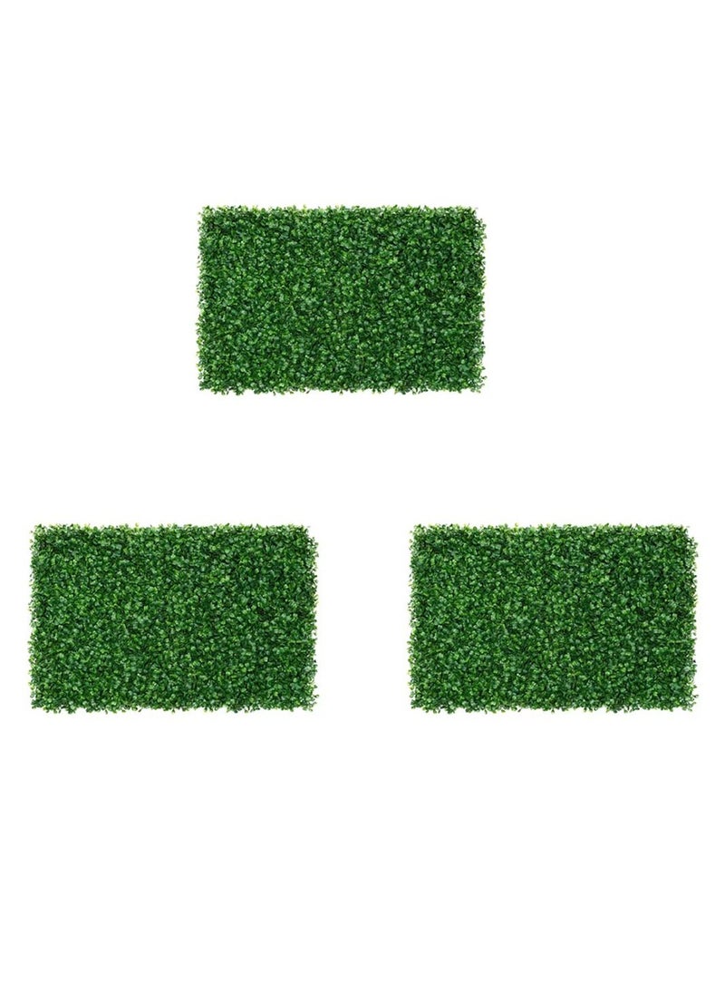 LINGWEI Artificial Faux Hedges Panels Artificial Wall Plants Eucalyptus Leaf Plastic Turf For Home Outdoor Garden Villa Wall Decoration 3pcs  - Image 1
