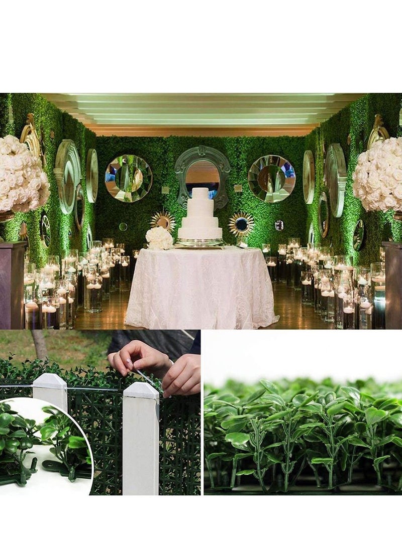 LINGWEI Artificial Faux Hedges Panels Artificial Wall Plants Eucalyptus Leaf Plastic Turf For Home Outdoor Garden Villa Wall Decoration 3pcs  - Image 4