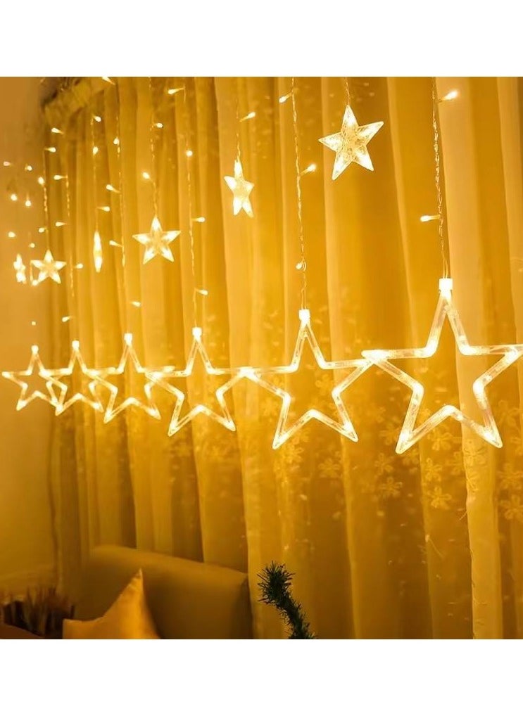 ماركة غير محددة - على شكل نجوم زينة أضواء خيطية LED لرمضان والعيد مع 8 أوضاع وميض, 3.5 متر - Image 1