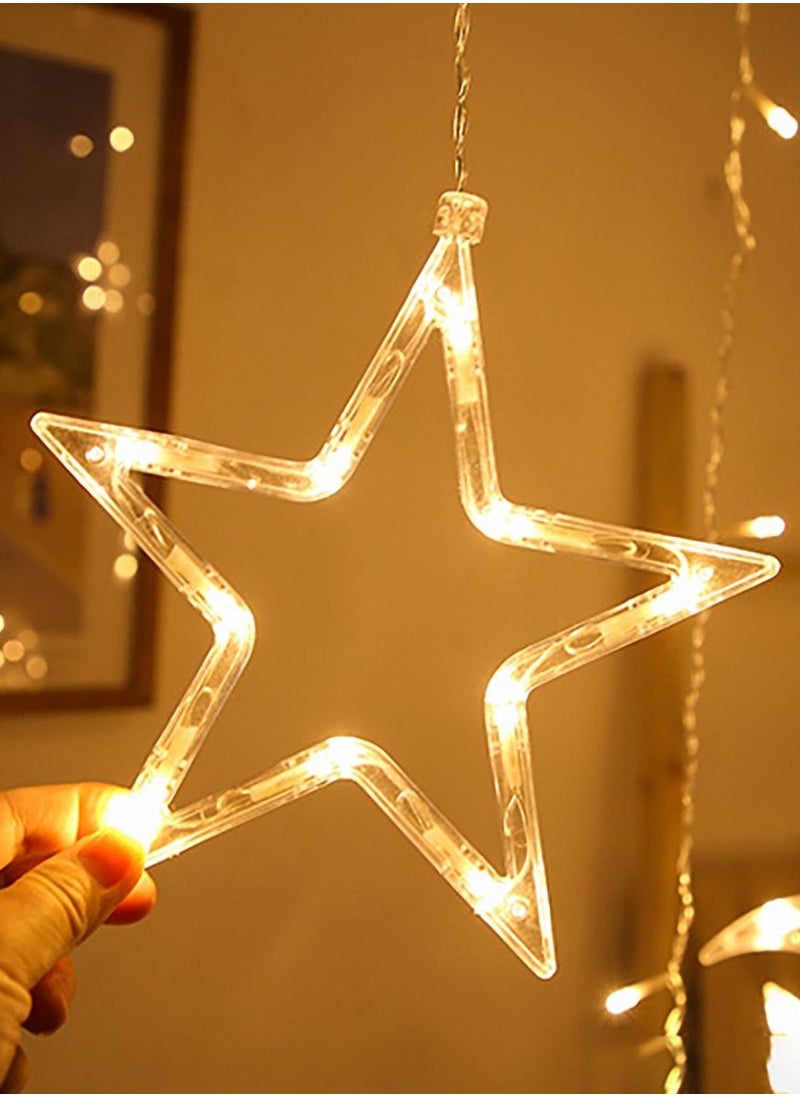 ماركة غير محددة - على شكل نجوم زينة أضواء خيطية LED لرمضان والعيد مع 8 أوضاع وميض, 3.5 متر - Image 1