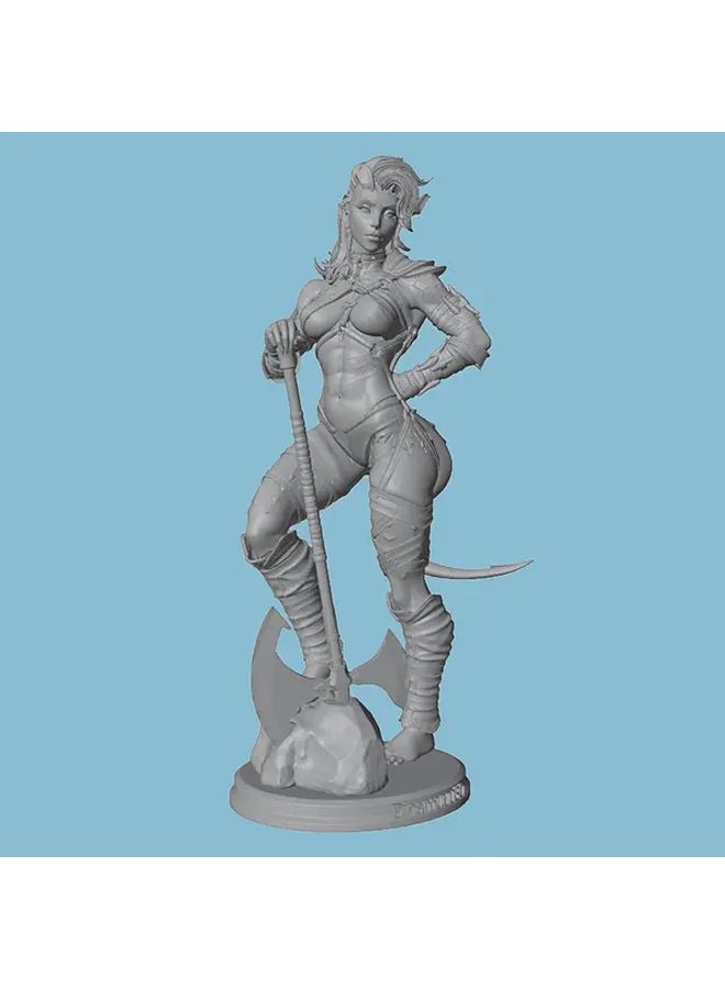 Female Orc Warrior Resin Figure 1 24 Scale Unpainted For DnD RPG Collectors - Image 1
