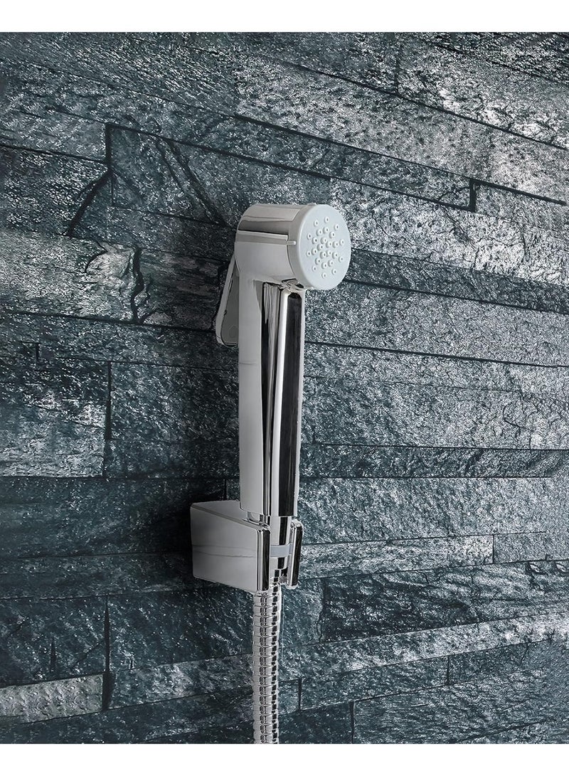 Streamflow™ Alpha Hand Trigger Bidet/Shattaf Set - Glossy Chrome / 120cm Stainless Steel/Chrome Hose - Image 2