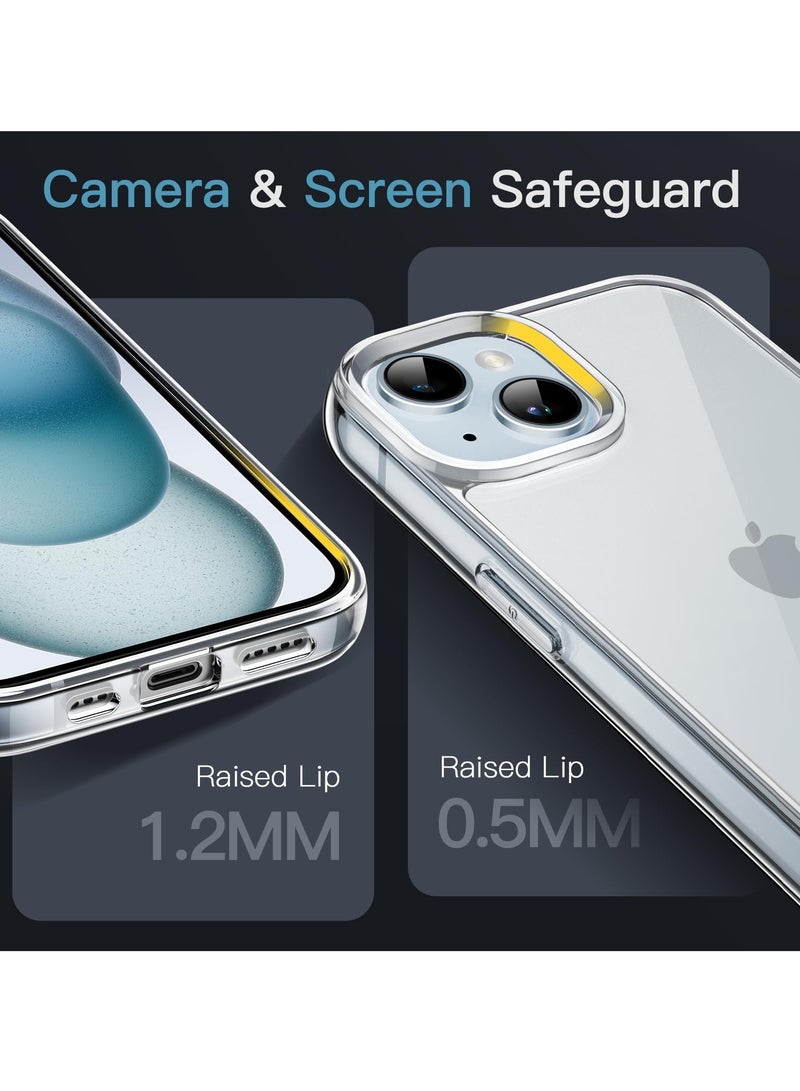 جي تيك حافظة لهاتف آيفون 15 بلس 6.7 بوصة غير صفراء مقاومة للصدمات غطاء خلفي شفاف مضاد للخدش - Image 4
