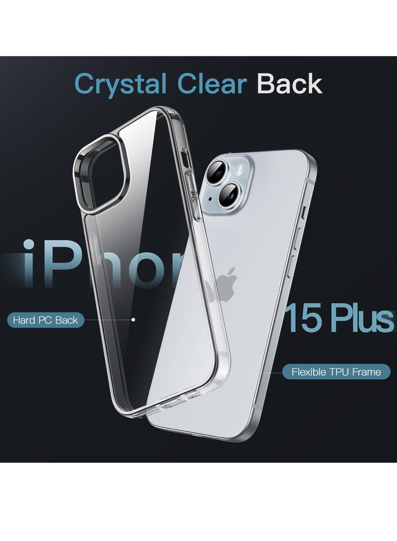 جي تيك حافظة لهاتف آيفون 15 بلس 6.7 بوصة غير صفراء مقاومة للصدمات غطاء خلفي شفاف مضاد للخدش - Image 3