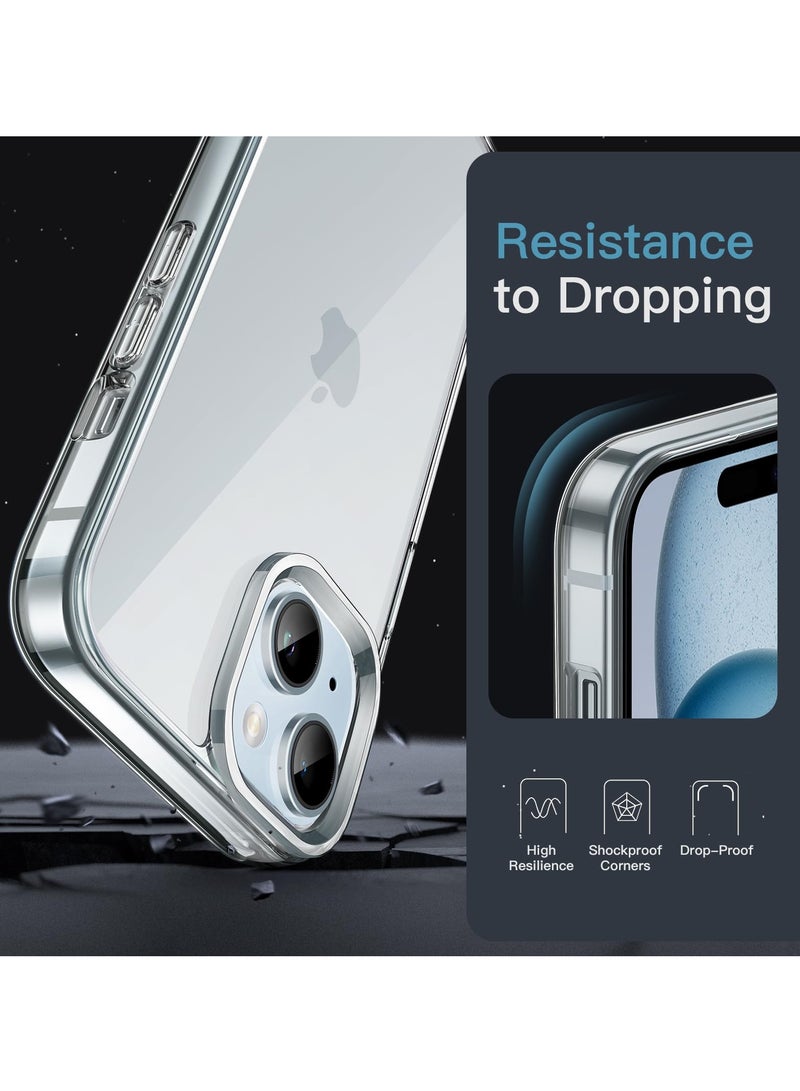 جي تيك حافظة لهاتف آيفون 15 بلس 6.7 بوصة غير صفراء مقاومة للصدمات غطاء خلفي شفاف مضاد للخدش - Image 5