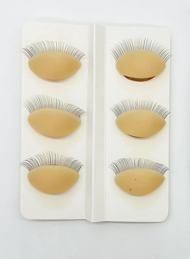 Alluring 3 Pairs Replacement Soft Silicone Eyelids for Mannequin Head Eyelash Extension Practice - Durable and Realistic Training Tool (6 pairs of eyelids) - Image 1