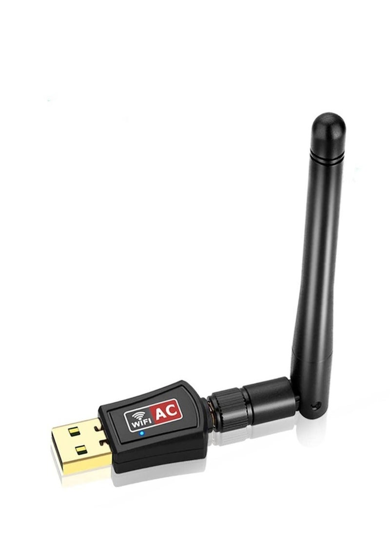 Generic USB Wifi Dongle for PC High Speed 600Mbps USB Wifi Adapter Dual Band 2.4/5.8GHz USB Wifi Computer Internet Adapter for Mac/PC/Desktop/Laptop/Tablet, Supports Windows 11/10/8/7/Vista/XP/2000  - Image 1