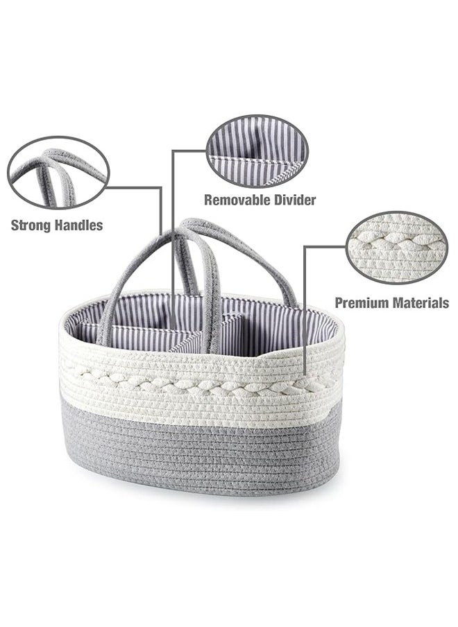 LO.BABY.VE Baby Diaper Caddy Organizer for Boys Girls, Portable Cotton Baby Diaper Basket  - Image 4