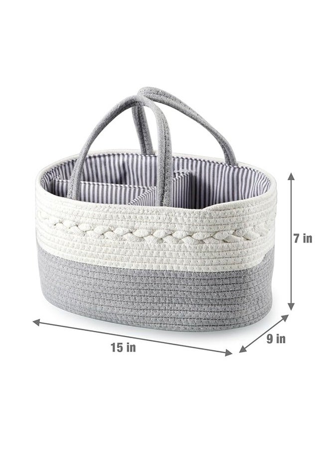 LO.BABY.VE Baby Diaper Caddy Organizer for Boys Girls, Portable Cotton Baby Diaper Basket  - Image 3