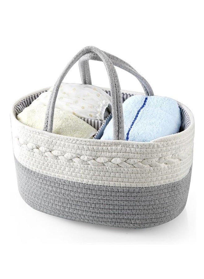 LO.BABY.VE Baby Diaper Caddy Organizer for Boys Girls, Portable Cotton Baby Diaper Basket  - Image 2