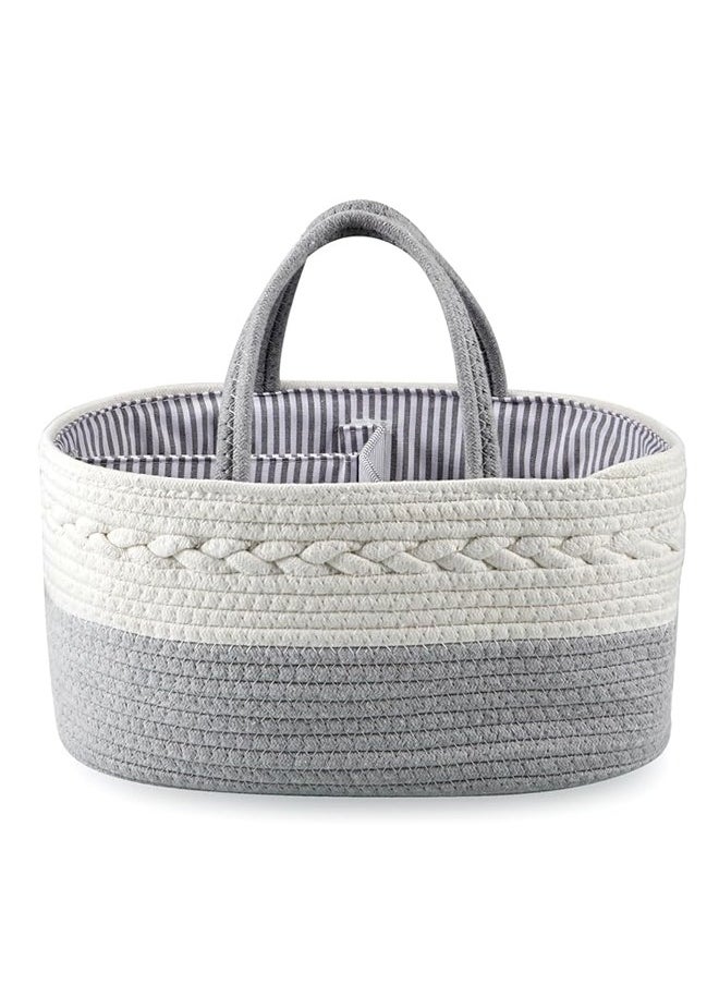 LO.BABY.VE Baby Diaper Caddy Organizer for Boys Girls, Portable Cotton Baby Diaper Basket  - Image 1