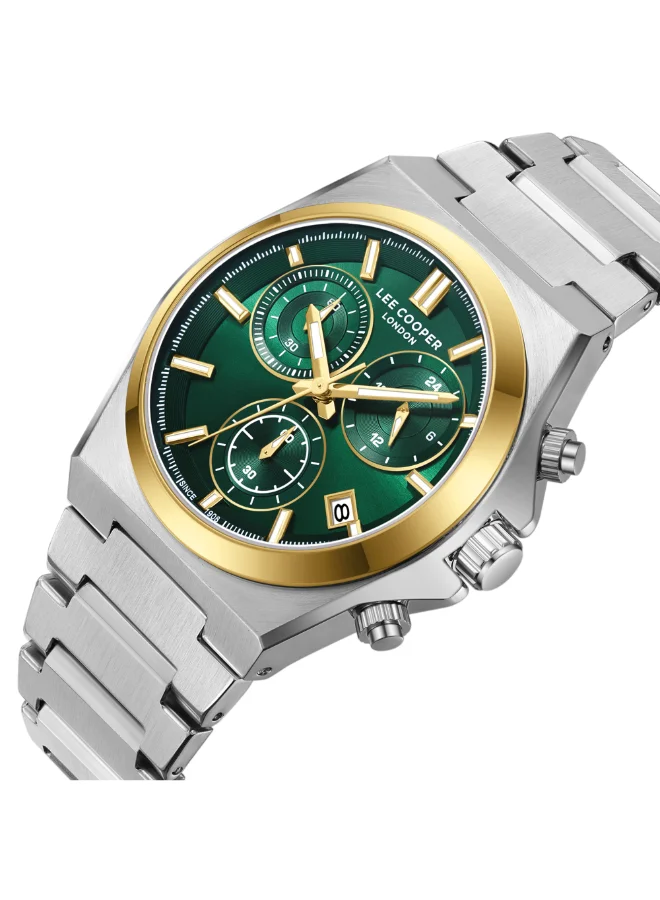 Lee Cooper Dark Green Men's Metal Multi Function Watch LC08188.270 - 41 mm for Men | Best Price UAE