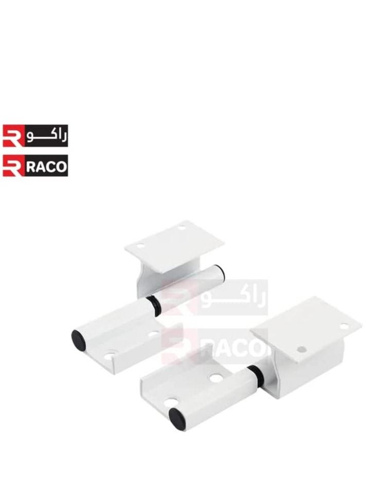 RACO RACO Aluminium Hinges With Nylon Bushing & Caps, Hinges, for Aluminium Frame Door and Window, 60mm White Pack of 2  - Image 1