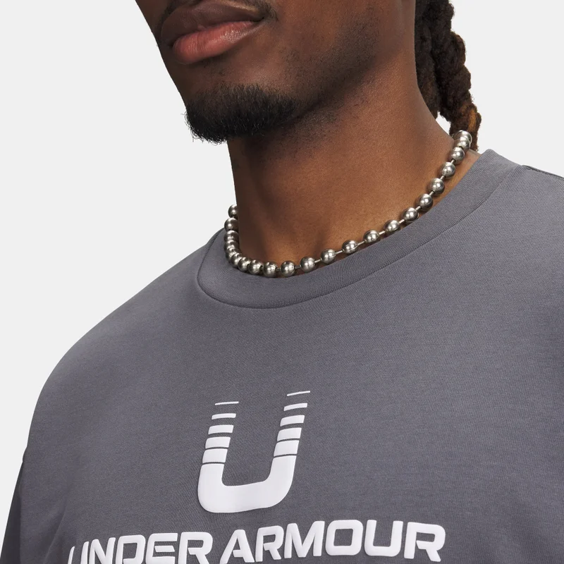 Under Armour Grey Men's U Logo Heavyweight T-Shirt for Men | Best Price UAE