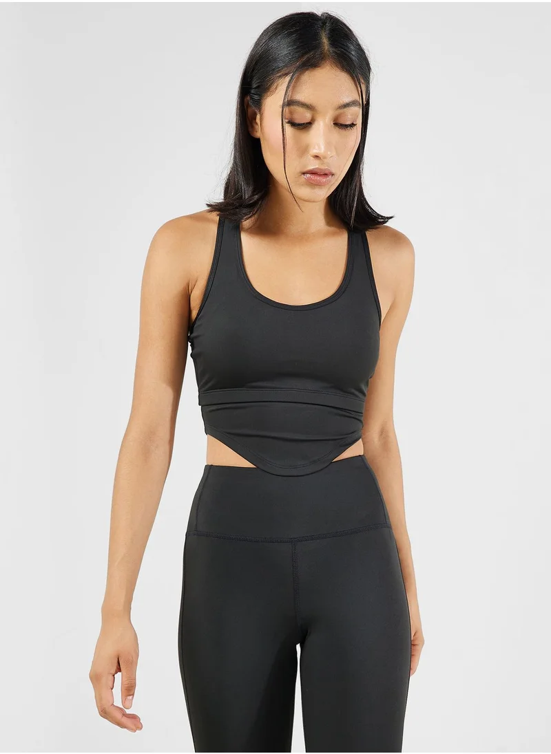 FRWD Corset Style Racer Back Top & Colorblock Legging Set
