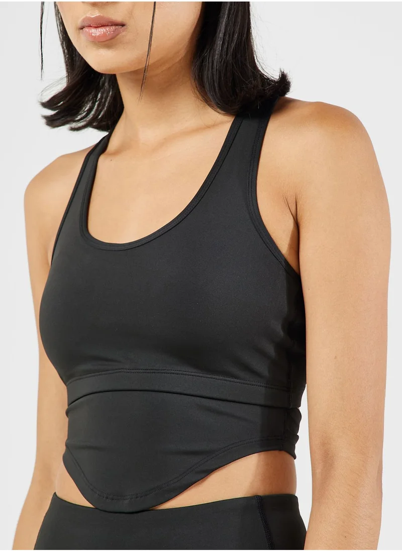 FRWD Corset Style Racer Back Top & Colorblock Legging Set