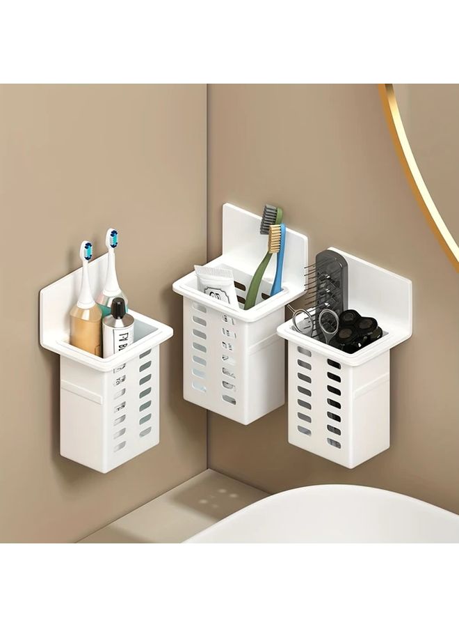 Black Wall Mounted Storage Rack Holder For Bathroom Kitchen Organization - Image 1