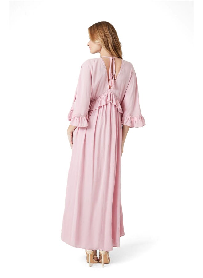 FOREVER 21 Butterfly-Sleeve Flounce Maxi Dress  - Image 5