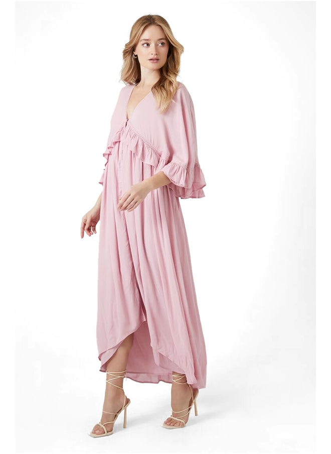 FOREVER 21 Butterfly-Sleeve Flounce Maxi Dress  - Image 4