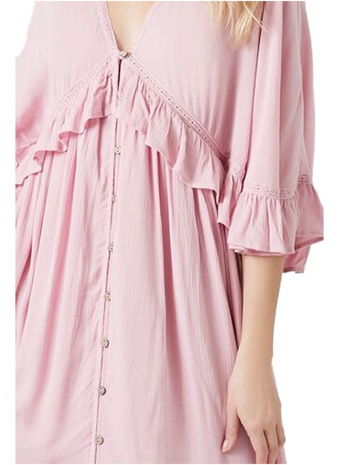 FOREVER 21 Butterfly-Sleeve Flounce Maxi Dress  - Image 2