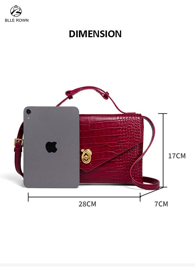 BLLE ROWN Luxury Crocodile-Print Ladies Bag for Women Portable Crossbody Bag Hand Bag For Evening Clutch Adjustable Shoulder Bags For Ladies  - Image 3