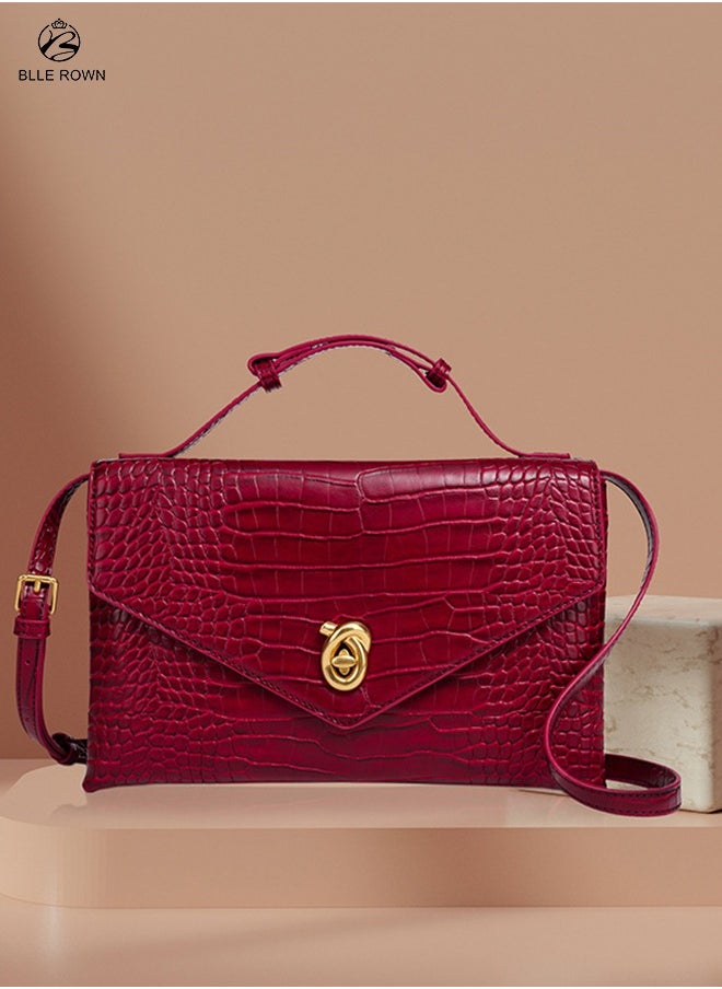 BLLE ROWN Luxury Crocodile-Print Ladies Bag for Women Portable Crossbody Bag Hand Bag For Evening Clutch Adjustable Shoulder Bags For Ladies  - Image 1