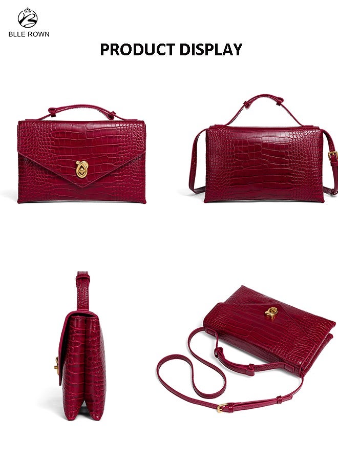 BLLE ROWN Elegant Crocodile Pattern Women Handbag Luxury Shoulder Crossbody Bag for Ladies Branded Tote Bag for Daily & Party Use – Stylish Bags for Ladies  - Image 3
