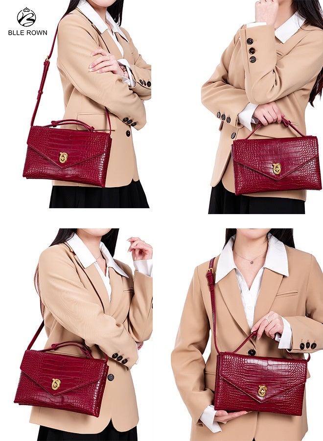 BLLE ROWN Elegant Crocodile Pattern Women Handbag Luxury Shoulder Crossbody Bag for Ladies Branded Tote Bag for Daily & Party Use – Stylish Bags for Ladies  - Image 4
