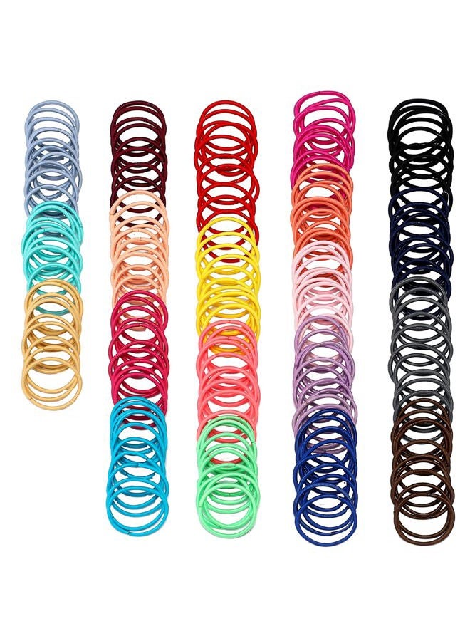 TecUnite 200 Pieces No-metal Hair Elastics Bulk Rubber Bands Hair Ties Ponytail Holders Bands for Women(Multicolor) - Image 1