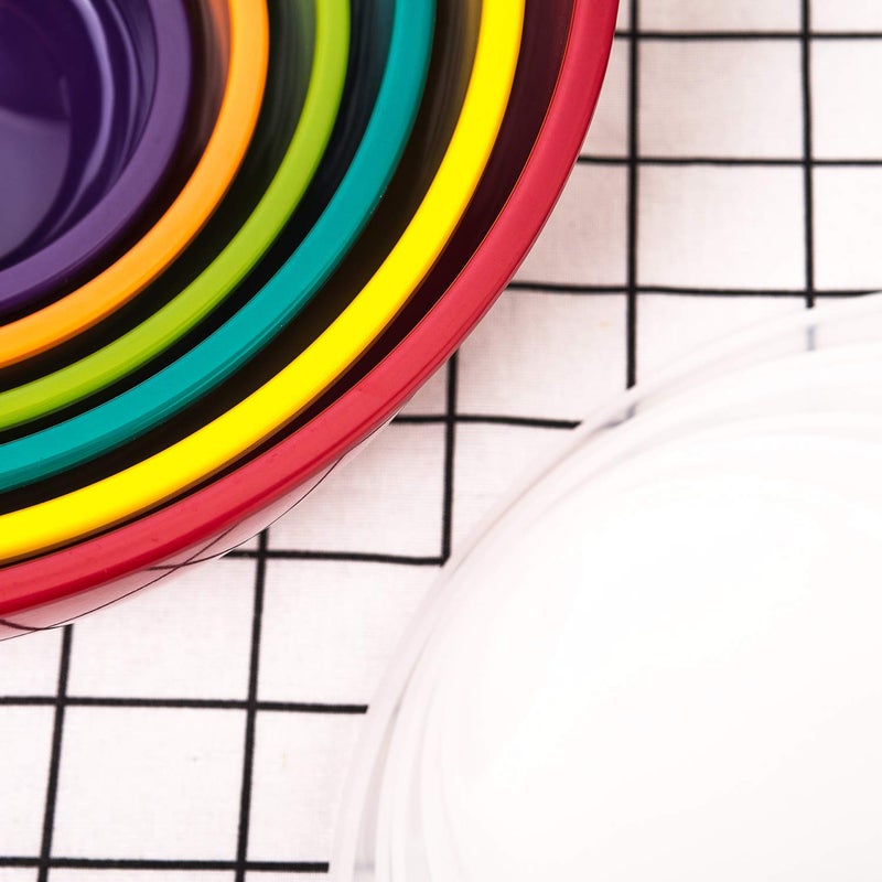 KX-WARE Melamine Mixing Bowls with Lids - 6 Piece Melamine Bowls and 6 Piece Plastic Lids, Multicolor - Image 3