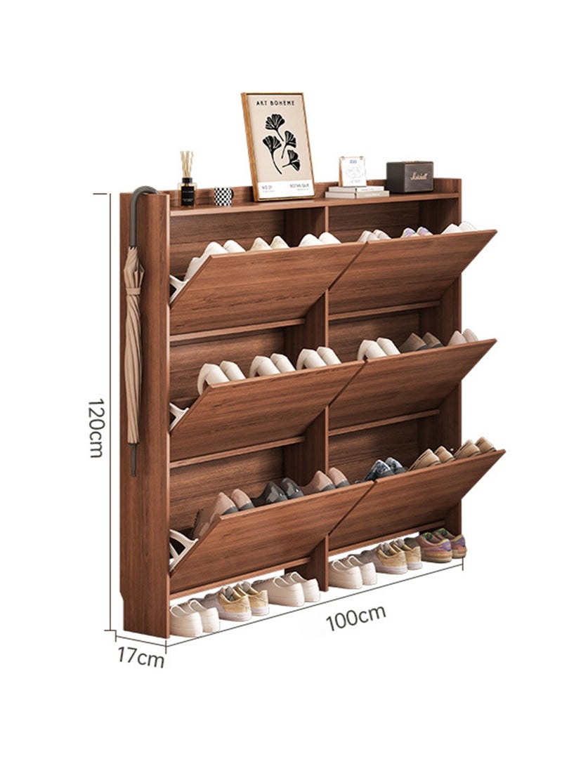 Sharpdo Ultra-Thin Entrance Furniture Shoe Cabinet, 6-Door 3-Layer Dump Multifunctional Storage Shoe Cabinet 100*17*120cm - Image 2