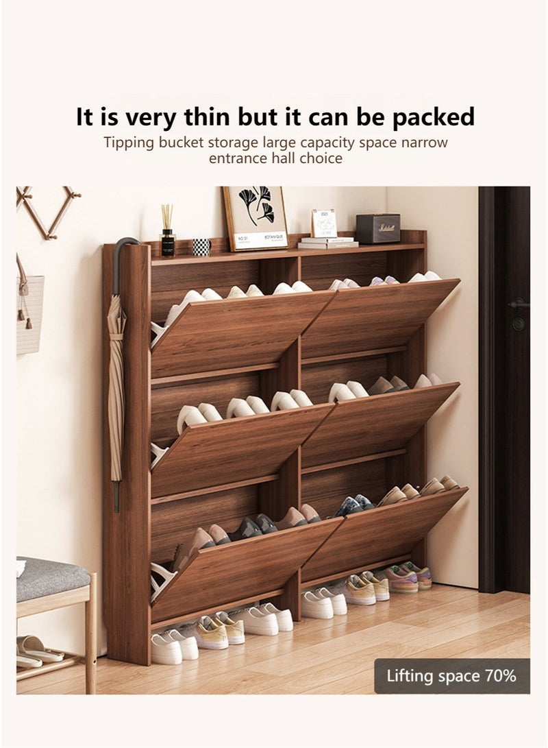 Sharpdo Ultra-Thin Entrance Furniture Shoe Cabinet, 6-Door 3-Layer Dump Multifunctional Storage Shoe Cabinet 100*17*120cm - Image 3