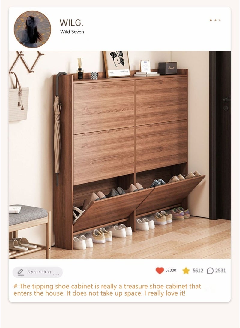 Sharpdo Ultra-Thin Entrance Furniture Shoe Cabinet, 6-Door 3-Layer Dump Multifunctional Storage Shoe Cabinet 100*17*120cm - Image 5