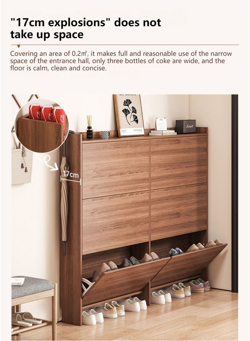 Sharpdo Ultra-Thin Entrance Furniture Shoe Cabinet, 6-Door 3-Layer Dump Multifunctional Storage Shoe Cabinet 100*17*120cm - Image 4