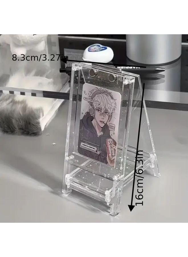 Star Style Clear Acrylic Photo Frame Stand Foldable Square For 3 Inch Pictures Horizontal Vertical Display - Image 4