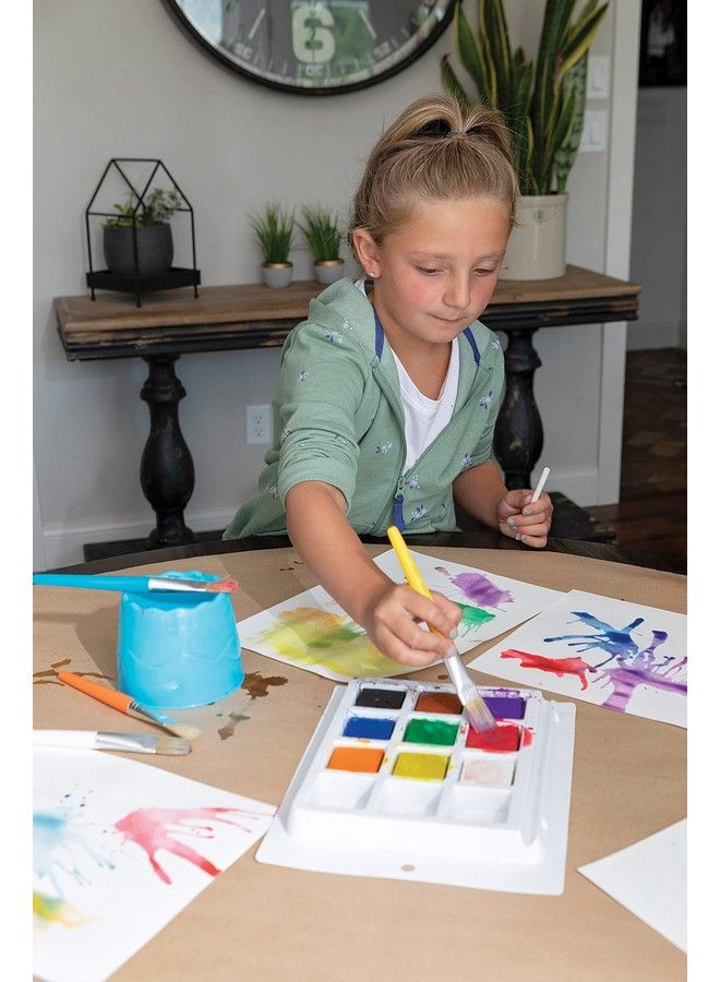 Prang Gallery Classic Tempera Paint Cakes 9 Color Set With Divided Pan And Brush - Image 5