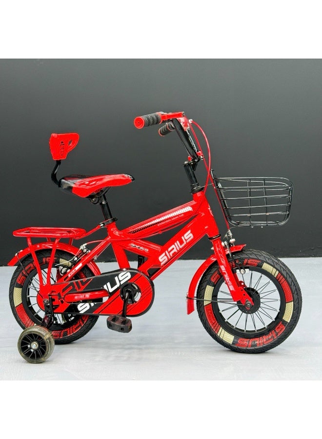 سيروس دراجة أطفال مقاس 12 – سلة أمامية وكرسي خلفي مبطن مع جراب جنزير وسنادات مضيئة وكرسي قابل للتعديل – مناسبة للأعمار من 2 إلى 5 سنوات - Image 5