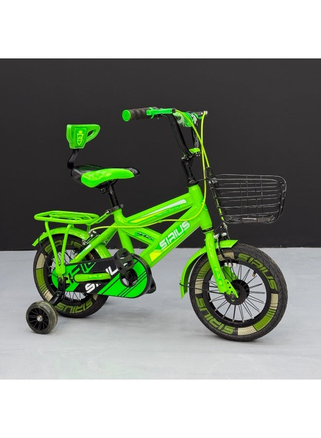 سيروس دراجة أطفال مقاس 12 – سلة أمامية وكرسي خلفي مبطن مع جراب جنزير وسنادات مضيئة وكرسي قابل للتعديل – مناسبة للأعمار من 2 إلى 5 سنوات - Image 4