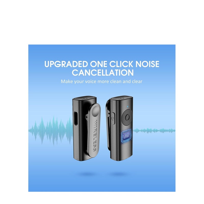 SOLARAE Wireless Lavalier Microphone for iPhone iPad, 2 Pack Lapel Microphone Built-in Noise Reduction Chip, 28H, LED Display, Plug-Play, Auto-Sync Wireless Clip Mic for Video Recording/Interviews/Vlog - Image 2