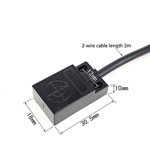 Taidacent 12~24VDC Proximity Sensor 3 Wires Metal Proximity Sensor Thin Flat Inductive Limit Switch (NPN Normally Open, F15) - Image 2