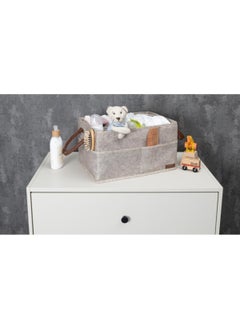 Mor Bebe Purple Bebe Baby's Leather 3 Compartment Bag Mother Baby Care Products Organizer 33X23X19 Cream  - Image 1