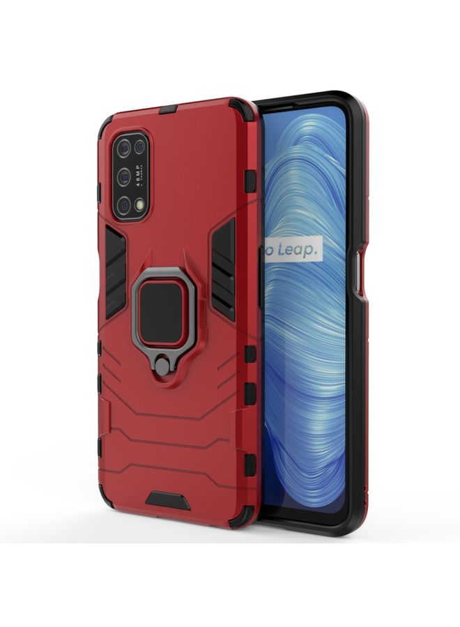 HuHa Case Cover For Realme V5 5G PC + TPU Shockproof Protective Case with Magnetic Ring Holder Red
