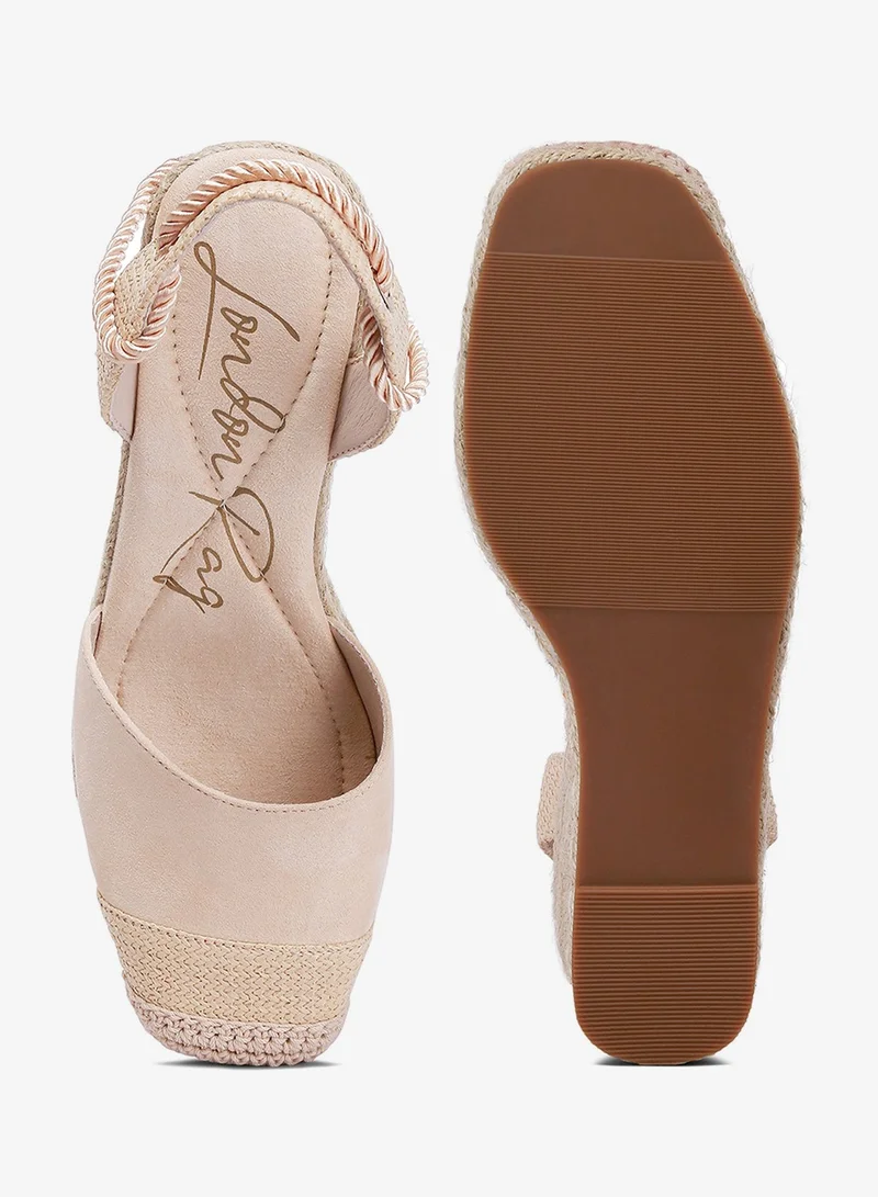 London Rag Beige Lace-Up Crochet Espadrilles in Beige for Women | Best Price UAE