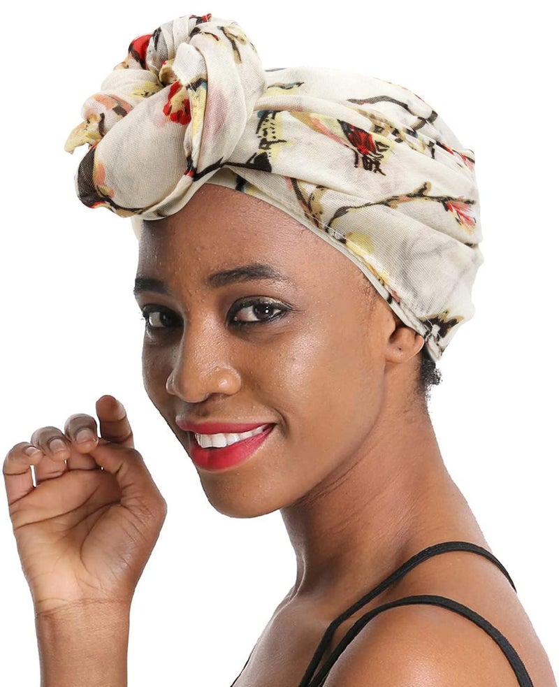 GERINLY Lightweight Scarves and Wraps Birds Florals Scarf for Women Christmas Gift Cardinal Accessories (Beige) - Image 4