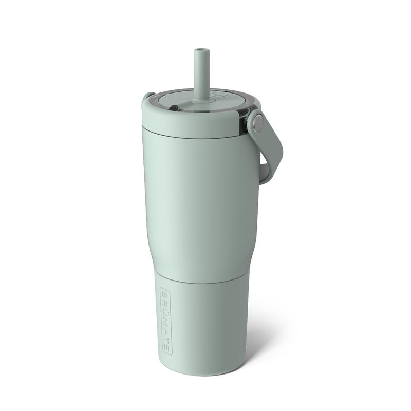 BrMate Resa 25oz 100 Leakproof Travel Tumbler with Handle Straw Flexible SoftSip Straw Silicone Sleeve for Durability Stainless Steel Cup Holder Travel Friendly Sage